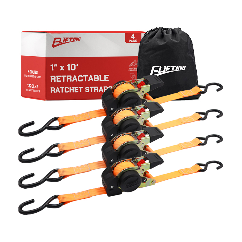 1 "x 10" a dhíbirt uathoibríoch Ratchet in -aisghabhála Straps síos (4 phacáiste) chun lasta a fháil